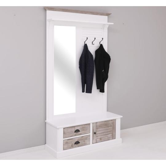 country provence vintage predsien stena zrkadlo vesiak nabytok rustikalne mediteranske vidiecke sedliacky dom kremova farba biela 4.jpg